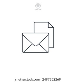 Ilustración vectorial del símbolo del icono del email aislada en el fondo blanco
