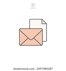 Ilustración vectorial del símbolo del icono del email aislada en el fondo blanco