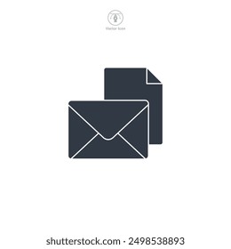 Ilustración vectorial del símbolo del icono del email aislada en el fondo blanco