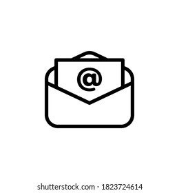 Símbolo de icono de correo electrónico vector aislado en fondo blanco