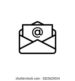 Símbolo de icono de correo electrónico vector en fondo blanco
