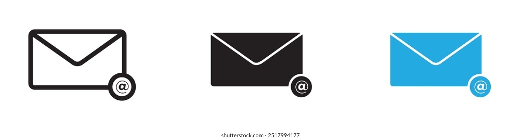 Ilustración de línea delgada de icono de correo electrónico