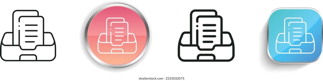 ícone de email. Design fino, linear, regular e estilo botão isolado no fundo branco