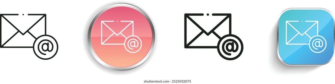 email icon. Thin Linear, Regular and Button Style Design Isolated On White Background