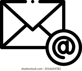 icono de correo electrónico. Diseño De Estilo Lineal Delgado Aislado Sobre Fondo Blanco