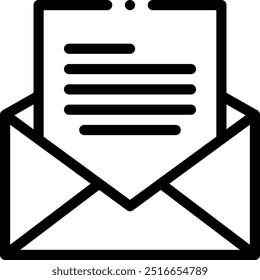 ícone de email. Design De Estilo Linear Fino Isolado Em Plano De Fundo Branco