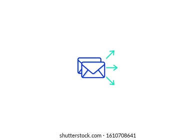 Email icon in trendy flat style isolated on white background vector illustration