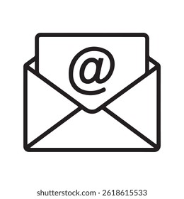 Email icon in trendy line art design. Email icon vector design.