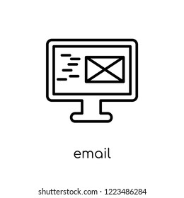 email icon. Trendy modern flat linear vector email icon on white background from thin line Communication collection, outline vector illustration