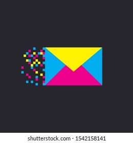 Email icon, vector color mail logo isolated, business letter.