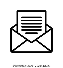 Email Icon Vector for Digital Messaging and Online Communication – Inbox illustration, contact symbol, mail technology design. Line Icon