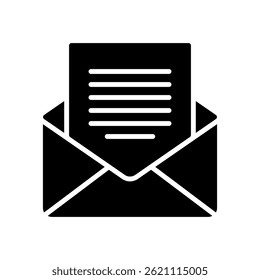 Email Icon Vector for Digital Messaging and Online Communication – Inbox illustration, contact symbol, mail technology design. Glyph Icon