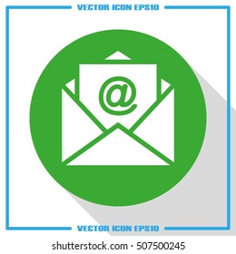 Email icon vector EPS 10, abstract sign email template flat design,  illustration modern isolated badge for website or app - stock info graphics