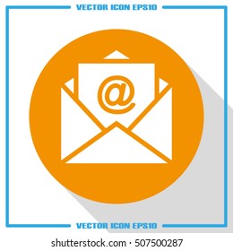 Email icon vector EPS 10, abstract sign email template flat design,  illustration modern isolated badge for website or app - stock info graphics