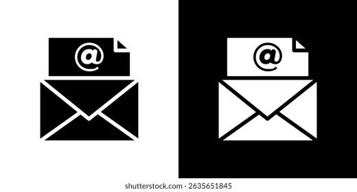 Vector de icono de correo electrónico en estilo plano. Siluetas de colección