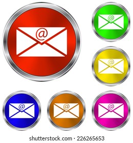 email icon - vector glossy colourful buttons
