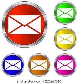 Email icon - vector glossy colourful buttons
