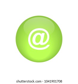 email icon vector, green color
