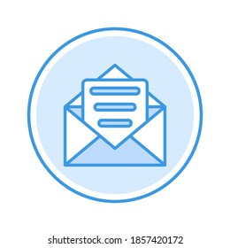 email icon vector illustration. email icon blue circle design.