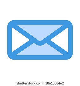 Email icon vector illustration in blue style for any projects, use for website mobile app presentation
