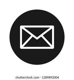 Email icon vector illustration design isolated on flat black round button