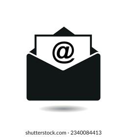 Ilustración vectorial de icono de correo electrónico. Carta sobre el fondo aislado. Concepto de firma de boletines.