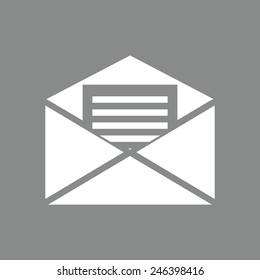 Email icon. Vector  icon. The illustration on gray background