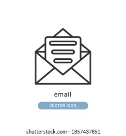 ilustración vectorial de icono de correo electrónico. diseño de esquema de icono de correo electrónico.