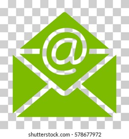 Email icon. Vector illustration style is flat iconic symbol, eco green color, transparent background. Designed for web and software interfaces.