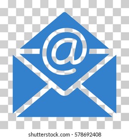 Email icon. Vector illustration style is flat iconic symbol, cobalt color, transparent background. Designed for web and software interfaces.