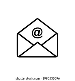 Ilustración vectorial de icono de correo electrónico. Icono de correo electrónico en estilo plano de moda aislado en fondo en blanco. Símbolo de página de icono de llamada para el diseño de su sitio web Icono de llamada, aplicación, interfaz de usuario.	