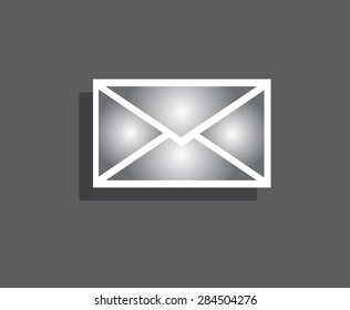 Email icon vector illustration white and silver gray color design