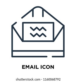 Email icon vector isolated on white background, Email transparent sign , line symbol or linear element design in outline style