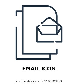 Email icon vector isolated on white background, Email transparent sign , line symbol or linear element design in outline style