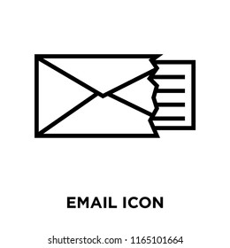 Email icon vector isolated on white background, Email transparent sign