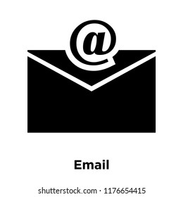 Email icon vector isolated on white background, logo concept of Email sign on transparent background, filled black symbol