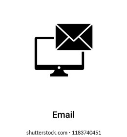 Email icon vector isolated on white background, logo concept of Email sign on transparent background, filled black symbol