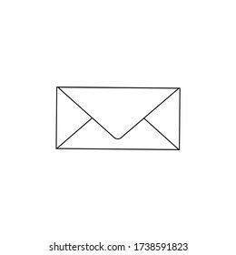 Email icon. Vector line icon isolated on a white background. For mobile app and web sites, online education, e-learning resources, distant courses, Graphic Design projects.