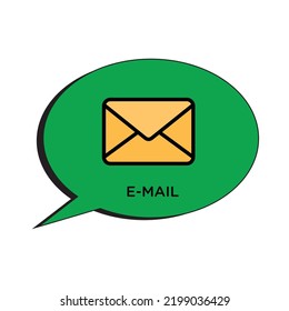 Email Icon vector Line on speech bubble background image for web, presentation, logo, Icon Symbol.