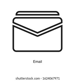 Email icon vector on white background. Black icon illustration