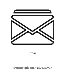 Email icon vector on white background. Black icon illustration