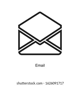 Email icon vector on white background. Black icon illustration