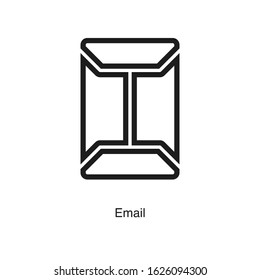 Email icon vector on white background. Black icon illustration