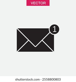 Email icon vector , one missed message vector trendy style illustration for web and app..eps
