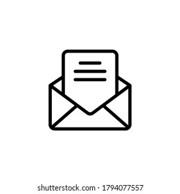 Vector de icono de correo electrónico. Icono de correo abierto