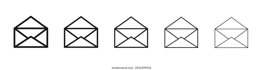 ícone de e-mail vetor estrutura de tópicos conjunto sinal de ilustração