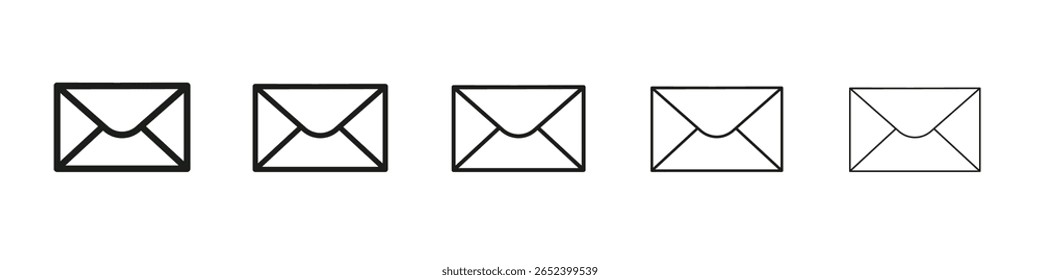 ícone de e-mail vetor estrutura de tópicos conjunto sinal de ilustração