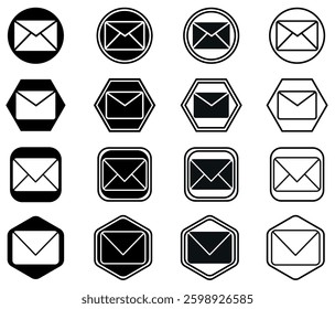 Email icon vector set. mail icons set vector. Message icon set