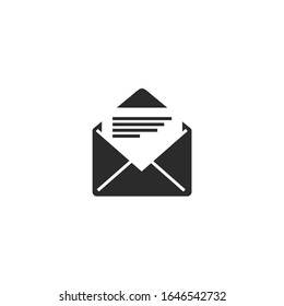 signo vectorial de icono de correo electrónico aislado para diseño gráfico y web. color de plantilla de símbolo de correo electrónico editable en fondo blanco.