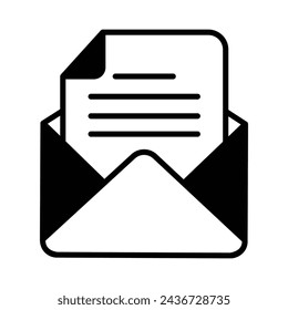 Vector de icono de correo electrónico, ilustración de stock